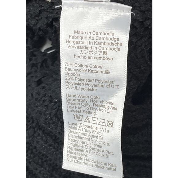 J Crew Montauk Relaxed Cardigan Sweater Womens 2X Black Open Knit Button V Neck - Picture 12 of 13